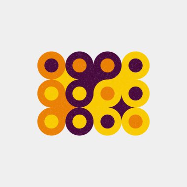 Renkli noktalar evrensel logo sanat tasarımı illüstrasyonu 