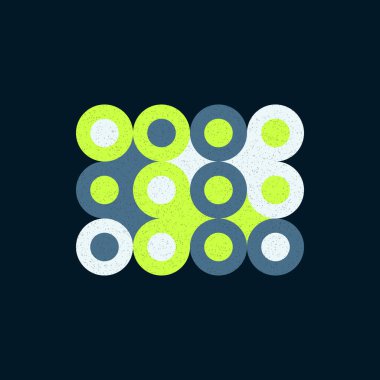 Renkli noktalar evrensel logo sanat tasarımı illüstrasyonu 