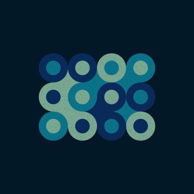 Renkli noktalar evrensel logo sanat tasarımı illüstrasyonu 