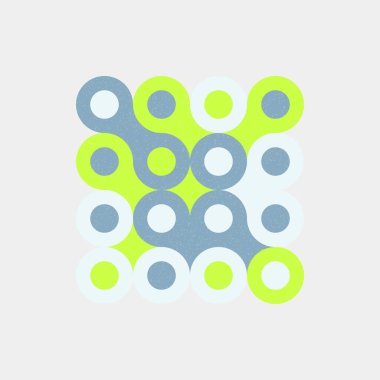 Renkli noktalar evrensel logo sanat tasarımı illüstrasyonu 