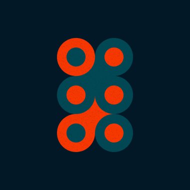 Renkli noktalar evrensel logo sanat tasarımı illüstrasyonu 