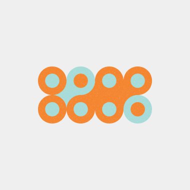 Renkli noktalar evrensel logo sanat tasarımı illüstrasyonu 