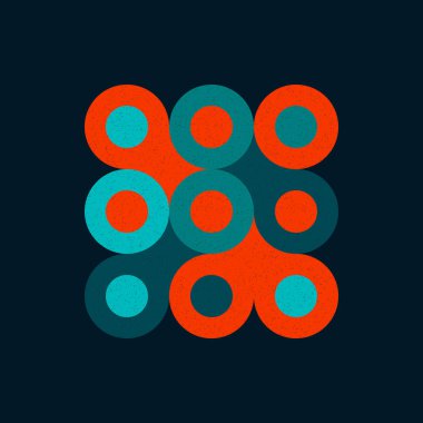 Renkli noktalar evrensel logo sanat tasarımı illüstrasyonu 