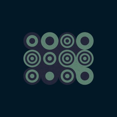 Renkli noktalar evrensel logo sanat tasarımı illüstrasyonu 