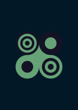 Renkli noktalar evrensel logo sanat tasarımı illüstrasyonu 