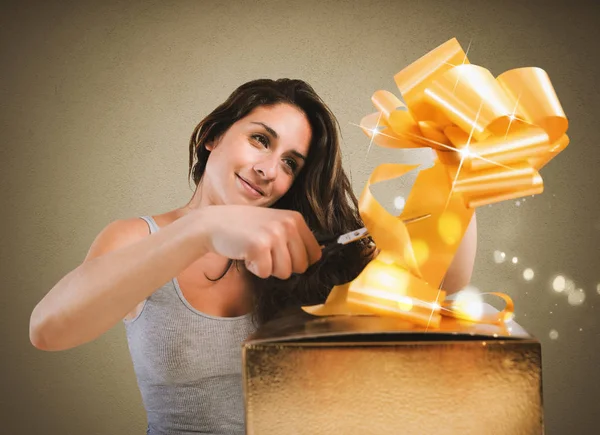 Girl preparing  the bow — Stock Photo, Image