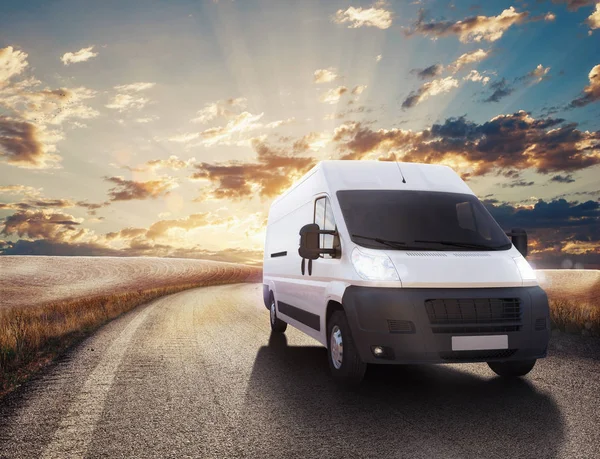 White Truck on road — Stock Photo, Image