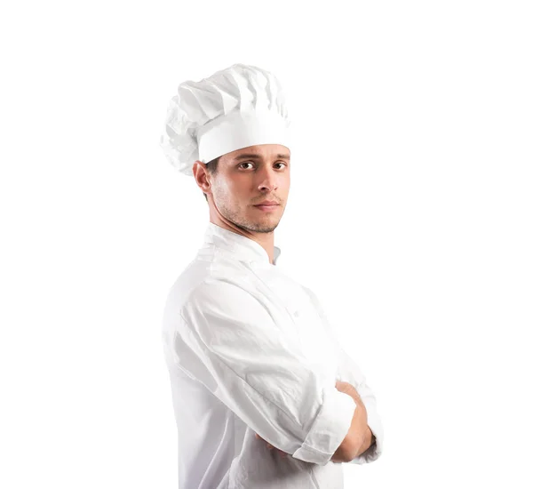 Szef kuchni fartuch i czapkę — Zdjęcie stockowe