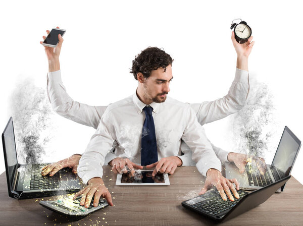 Businessman stressed out from work