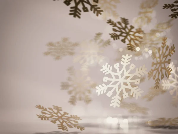 Fallende goldene Schneeflocken — Stockfoto