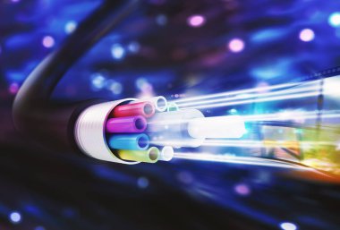 optical fiber with lights effects. clipart