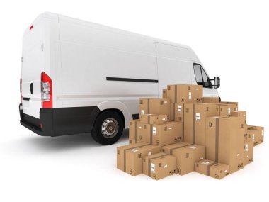 Paketlenmiş kutuları yığını yükleme