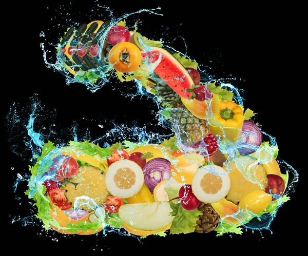 Músculos formados por frutas y verduras —  Fotos de Stock
