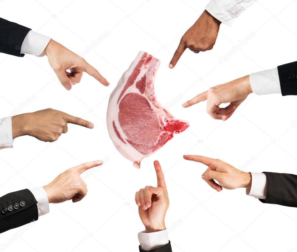  hands pointing accusing  beef 