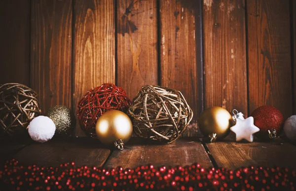 Christmas  decoration background with balls — Stock Photo, Image