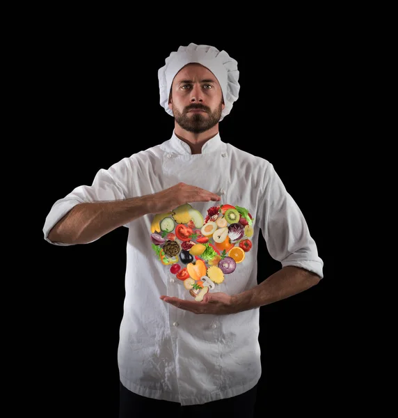 Szef kuchni specjalizuje się w wegetariańskie — Zdjęcie stockowe