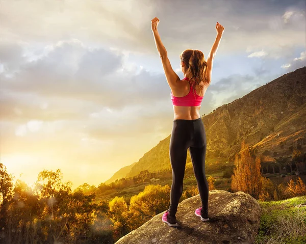 Femme sportive après une course — Photo