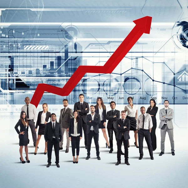 Affärsmän av framgångsrikt företag samlades — Stockfoto