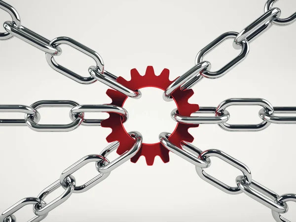 Cooperation business concept with chains — Stock Photo, Image