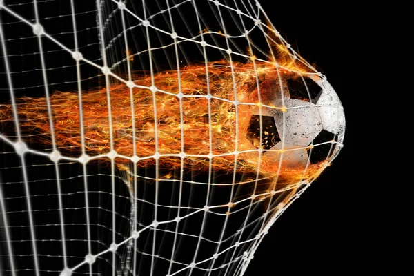 Futebol profissional bola de fogo deixa trilhas — Fotografia de Stock