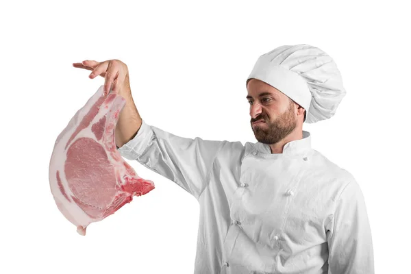 Vegetarian chef looks disgusted — Stock Photo, Image