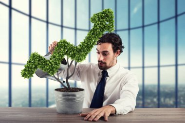 Bir bitki sulama işadamı 