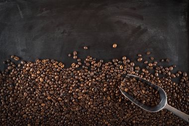 coffee beans on black board clipart