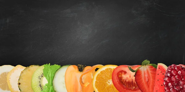 Kolorowe banner owoców — Zdjęcie stockowe