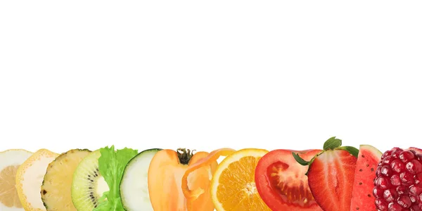 Banner mit Obst und Gemüse — Stockfoto