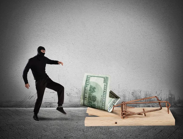 Thief tries to steal money — Stock Photo, Image