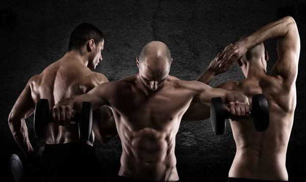 Atletismo musculoso homens treino — Fotografia de Stock