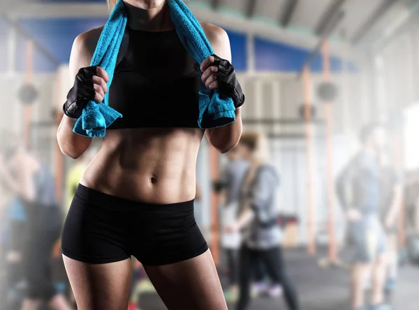 Kvinna efter gym träning — Stockfoto