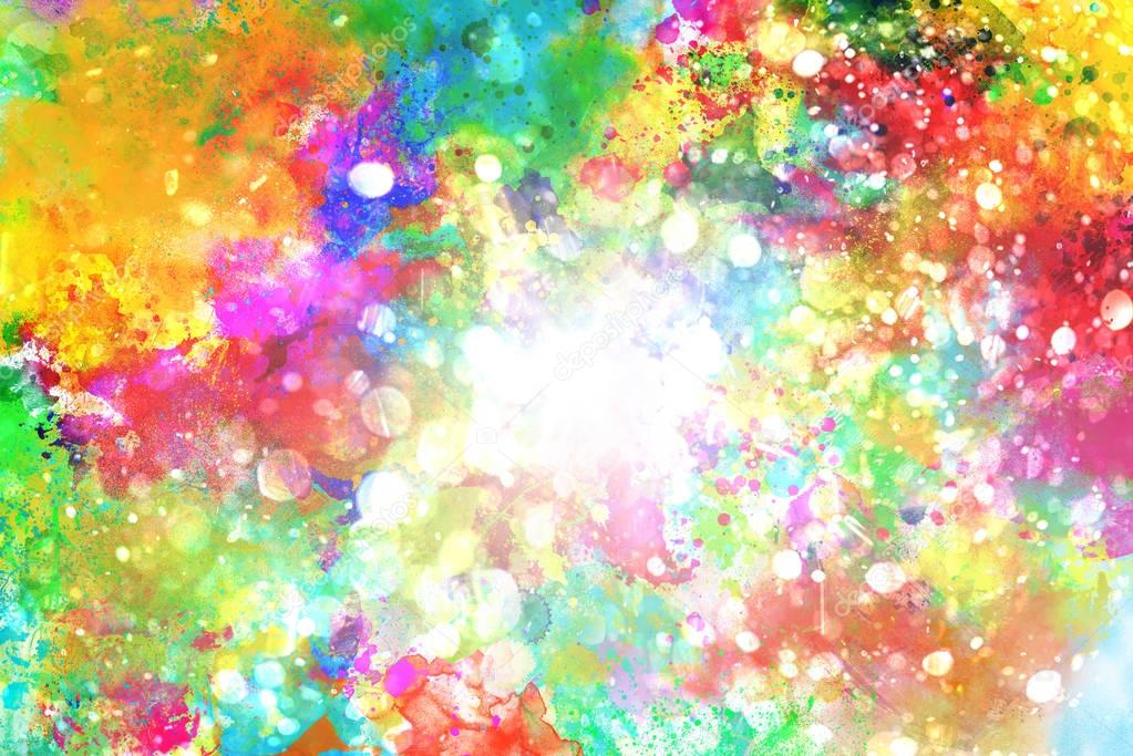 explosion of shiny colored liquid colors
