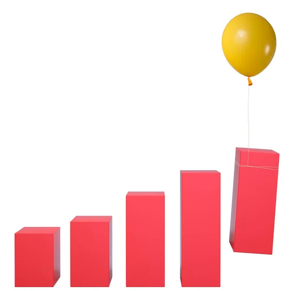 Statistics raised by flying balloons. — Stock Photo, Image