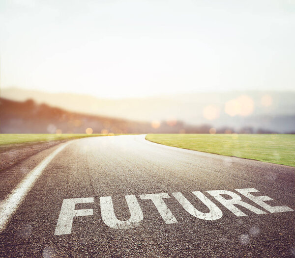 Road with future writing 