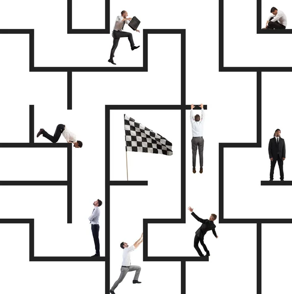 Företagsspel av labyrint — Stockfoto