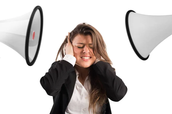 Pojęcie stresu z krzykiem kolegów — Zdjęcie stockowe