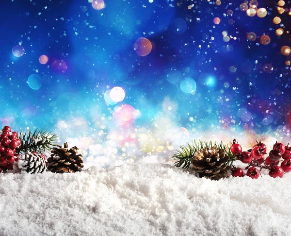 Christmas element on the snow — Stock Photo, Image