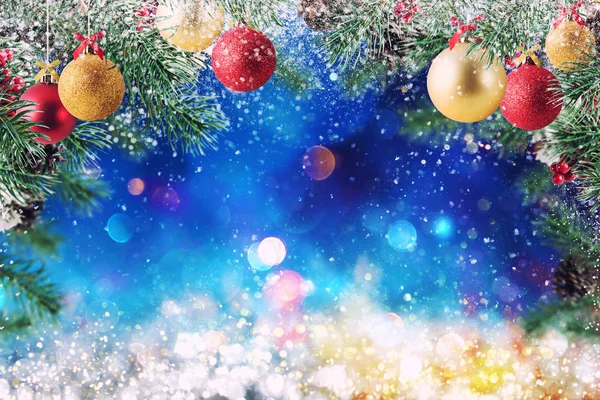 Christmas decoration with snow — Stock Photo, Image