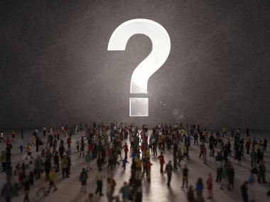 Confused people seeking  answers  clipart