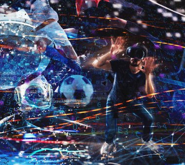 Video oyunları ile sanal gözlük ile çocuk oyun