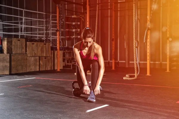 Determinata ragazza atletica pronta ad iniziare gli esercizi — Foto Stock