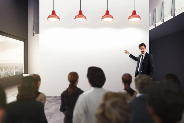 Geschäftsmann Bei Einer Präsentation Seinem Büro Darstellung — Stockfoto