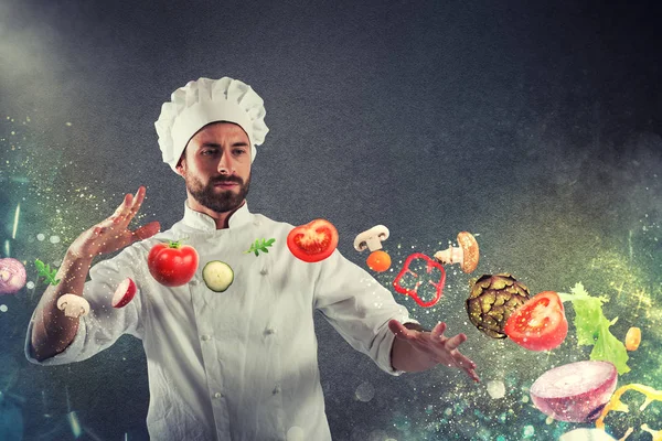 Magic chef ready to cook a new dish — Stock Photo, Image