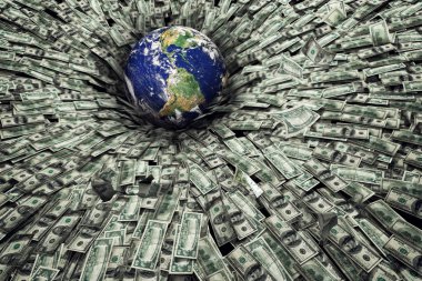 Dünya çapında ekonomik durgunluk ve kriz sorunu. Dünya NASA tarafından sağlandı