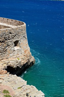 Yunanistan 'ın Girit kentindeki Spinalonga Adası' ndaki kale