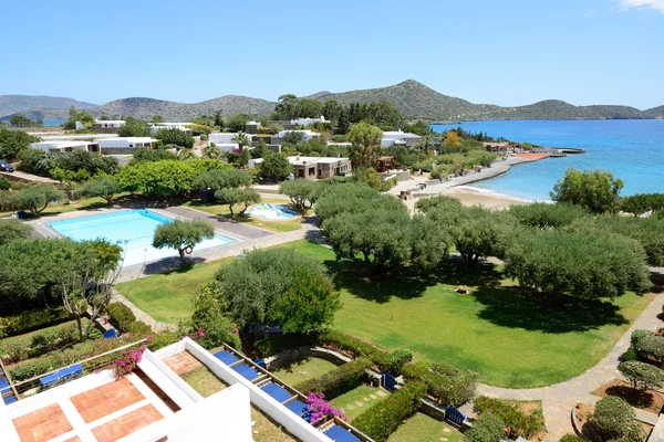 Zee uitzicht vanaf de bouw van luxehotel, Kreta, Griekenland — Stockfoto