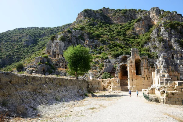 The rock-cut tombs in Myra, Antalya, Turkey — Stock Photo, Image