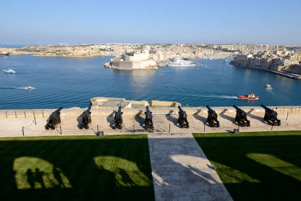 A vista sobre Birgu e iate marina, Birgu, Malta — Fotografia de Stock