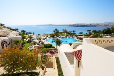 Bina ve sahilde lüks hotel, sharm el sheikh, Mısır